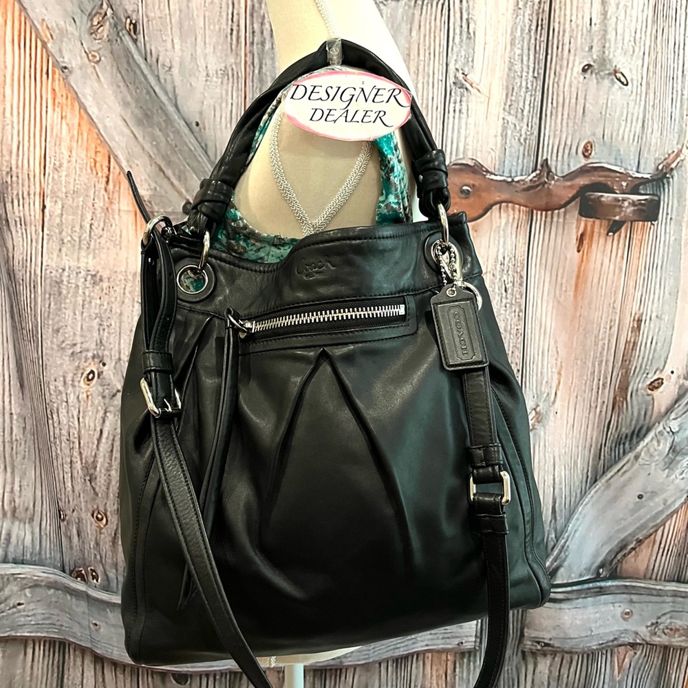 Authentic COACH Parker Hippie Black Leather Bag 13411 EUC! 💎 - Picture 4 of 11